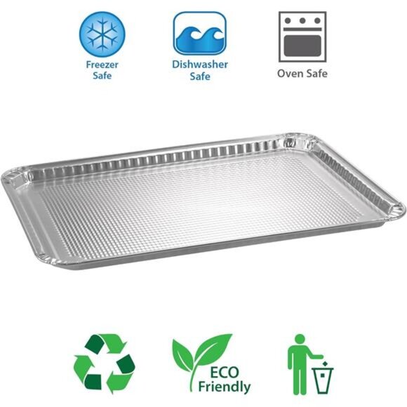 Aluminum Pans Half Size Textured Cookie Sheet 15 Count Durable Nonstick Baking - Picture 4 of 6